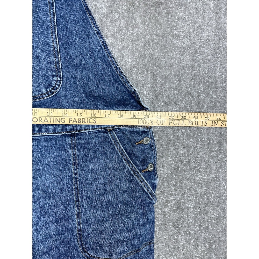 Old Navy Denim Bib Overalls Womens Size 18 Blue Stretch Pockets Tapered Leg - Picture 6 of 10